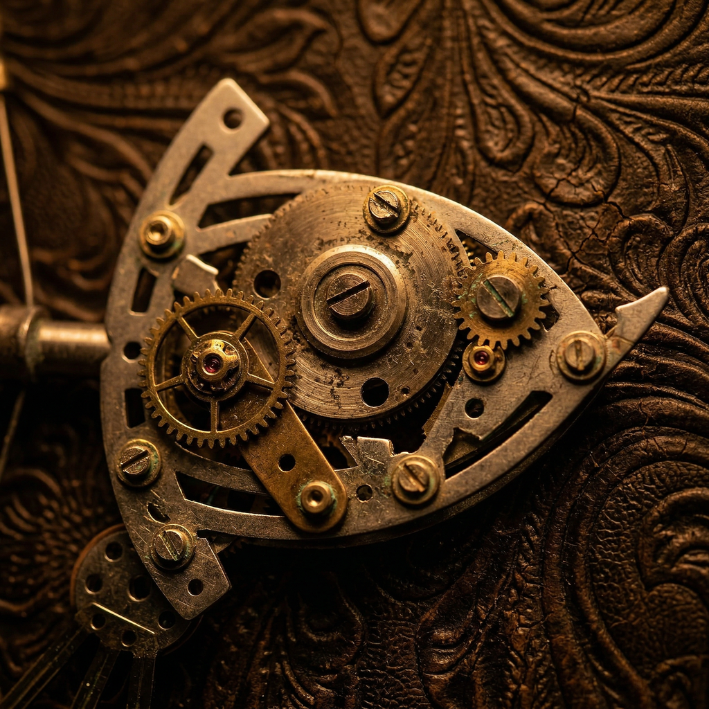 The Leviathan's Relic: Clockwork Fish Bone Specimen
