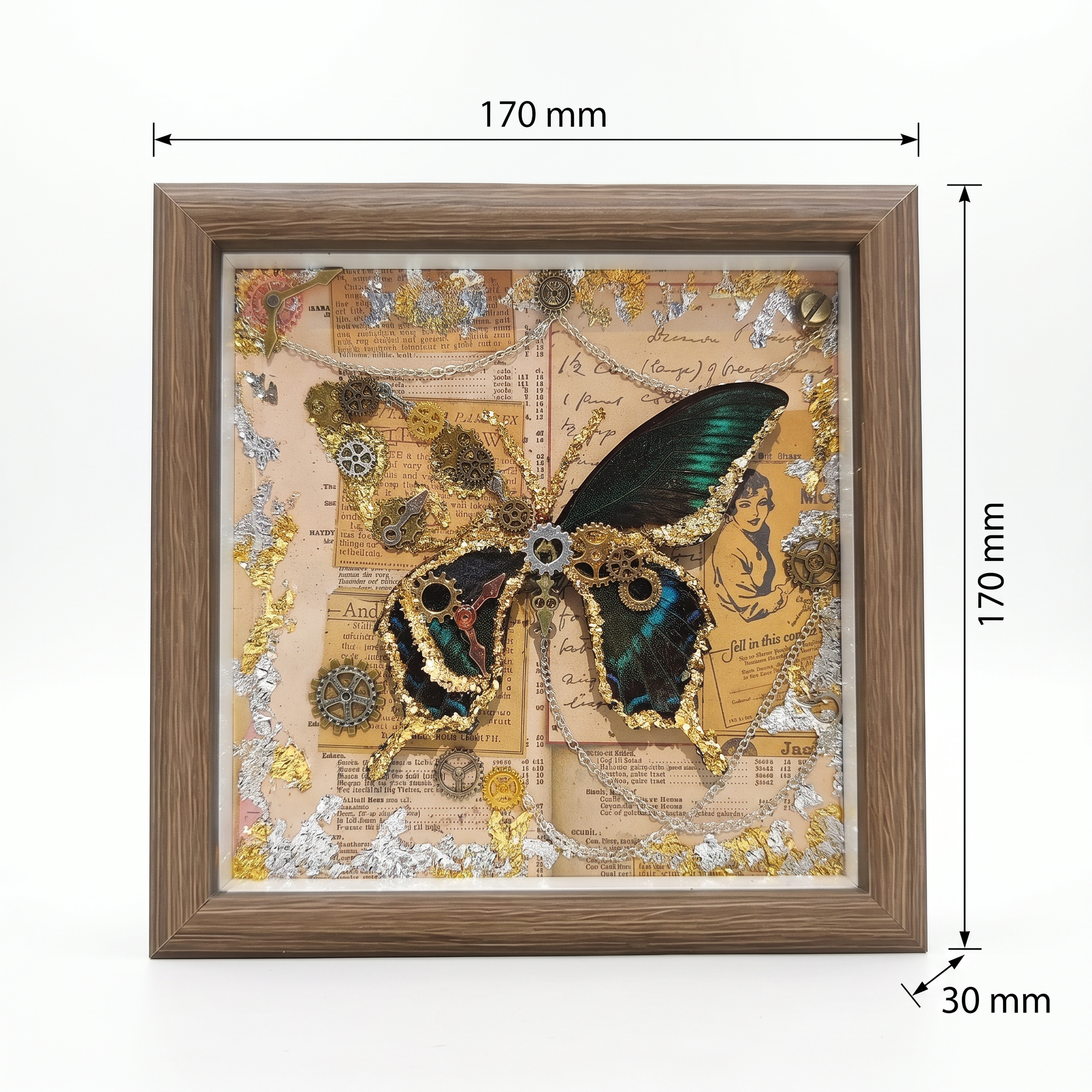 DIY Steampunk Green Swallowtail Butterfly Art Kit（self-assembly）