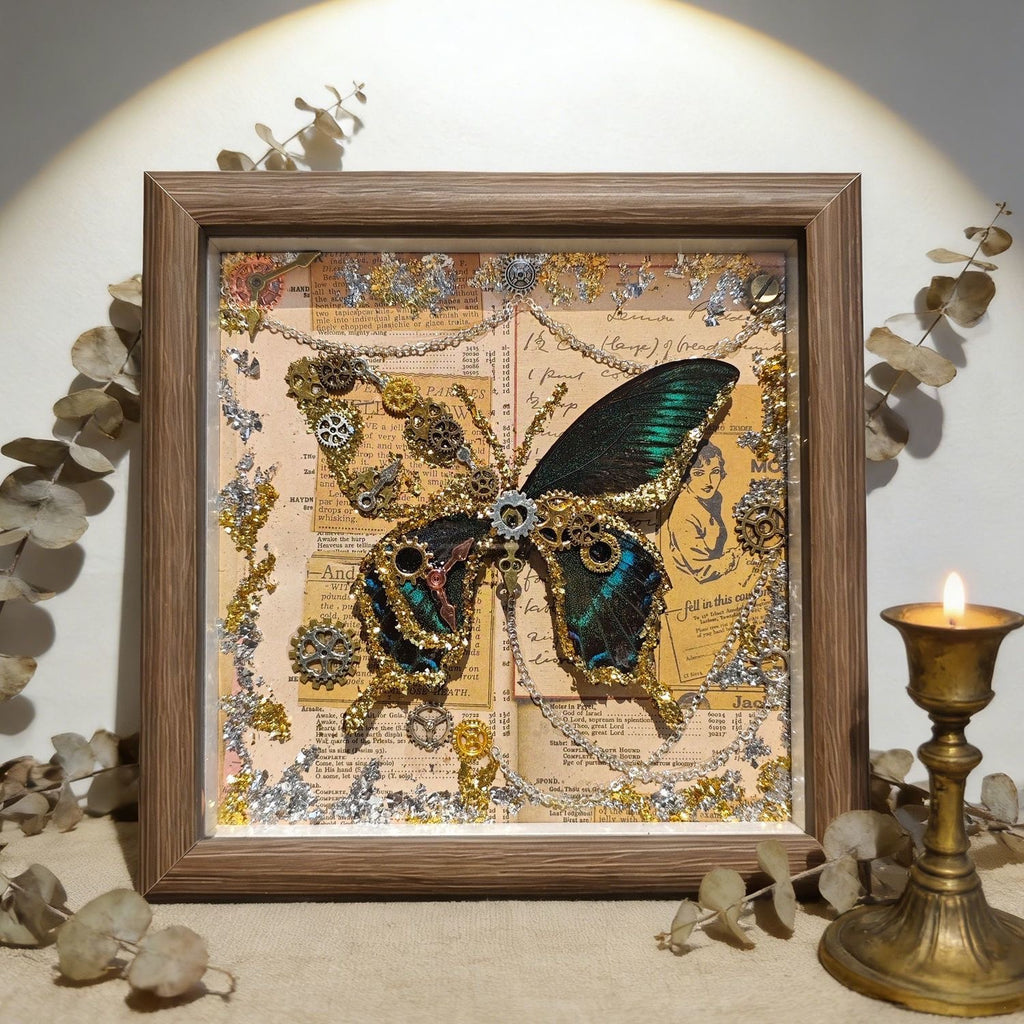 DIY Steampunk Green Swallowtail Butterfly Art Kit（self-assembly）